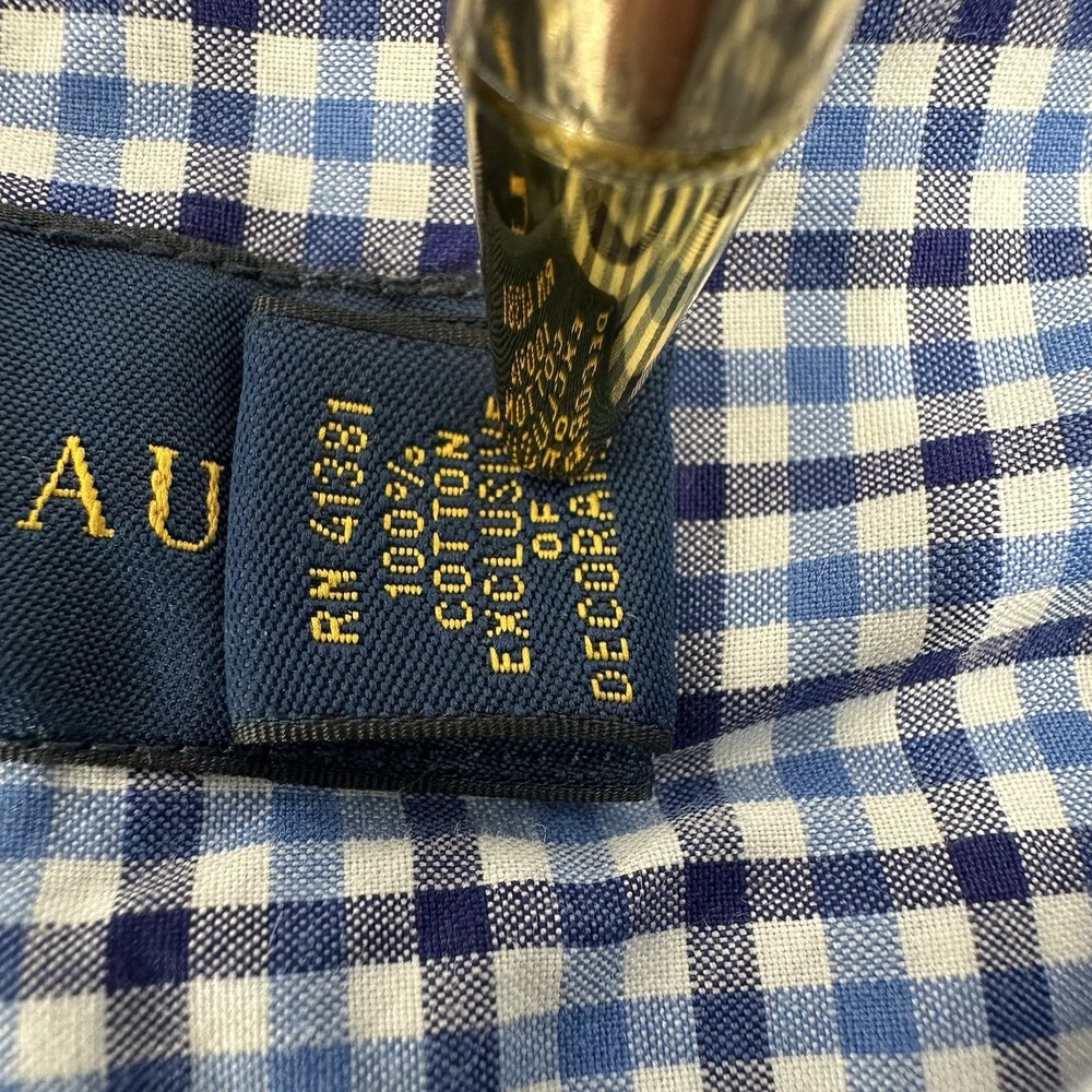 Ralph Lauren Men's Blue Large Check Button Down Shirt Casual Preppy - Picture 5 of 5